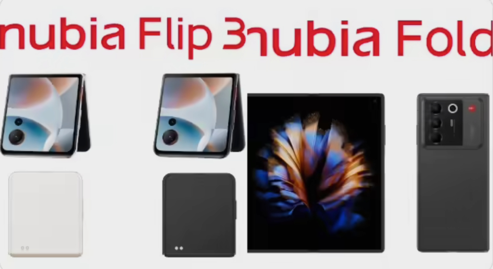 ​努比亞 2026 年折疊螢幕手機首批渲染圖：努比亞 Fold 和努比亞 Flip 3