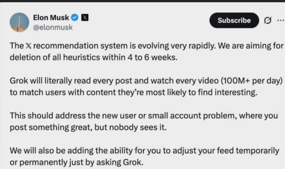 「Grok接管一切」：馬斯克用人工智慧取代數千名X員工，關鍵團隊裁員高達90%