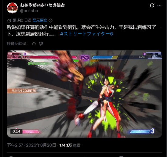 看侧乳防不知火舞？《街霸6》玩家整活