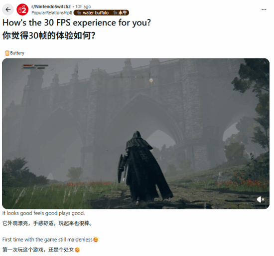 30帧到底行不行？NS2玩家实测《老头环》