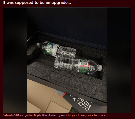 549美元显卡变两瓶水？亚马逊买家惨遭掉包